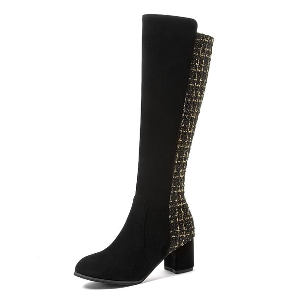 overrated chamois plaid seam with high knee-length in leather heels stuffed apricot boots 48hw, Black
overrated chamois plaid seam with high knee-length in leather heels stuffed apricot boots 48hw, Black