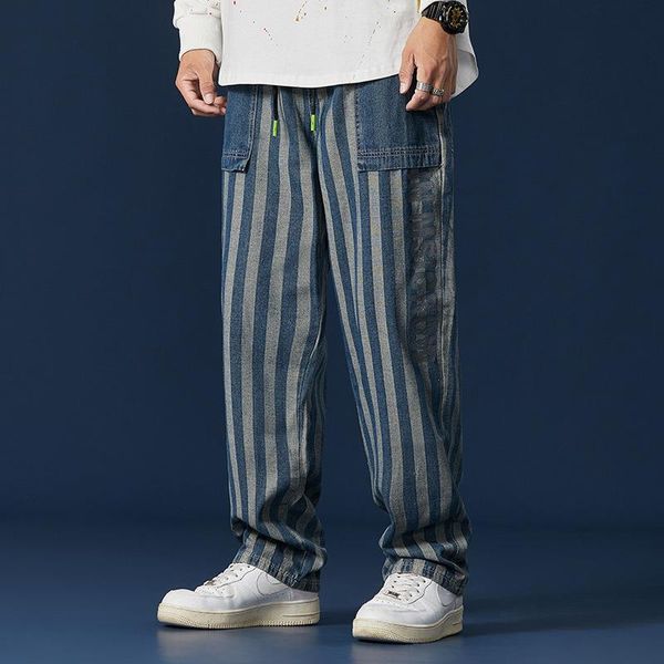 men's jeans men striped fashion denim pants pocket blue loose elasticity clothes hip hop streetwear plus size 4xl 5xl
men's jeans men striped fashion denim pants pocket blue loose elasticity clothes hip hop streetwear plus size 4xl 5xl