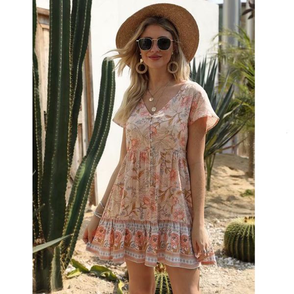 2021 new v-neck short sleeve summer women clothing casual beach mini dresses floral print boho dress female vestidos rj1d, Black;gray
2021 new v-neck short sleeve summer women clothing casual beach mini dresses floral print boho dress female vestidos rj1d, Black;gray