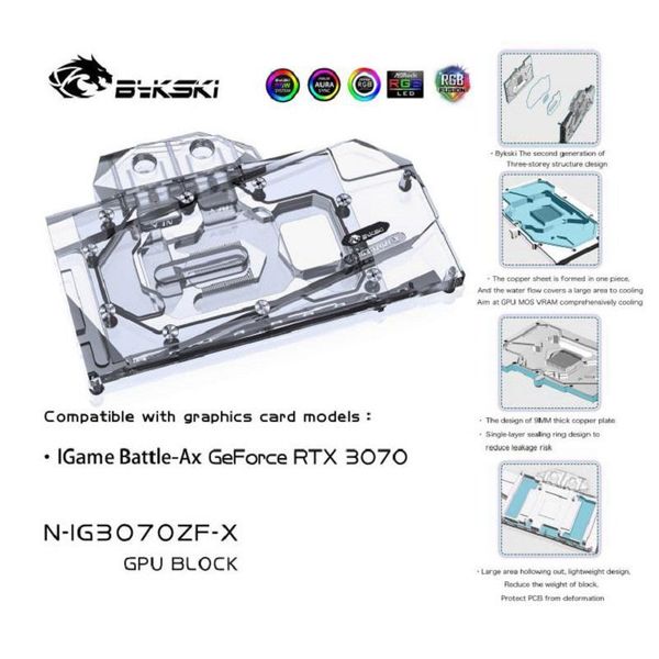 bykski n-ig3070zf-x pc water cooling radiator gpu cooler video graphics card water block for colorful igame battle-ax rtx3070
bykski n-ig3070zf-x pc water cooling radiator gpu cooler video graphics card water block for colorful igame battle-ax rtx3070