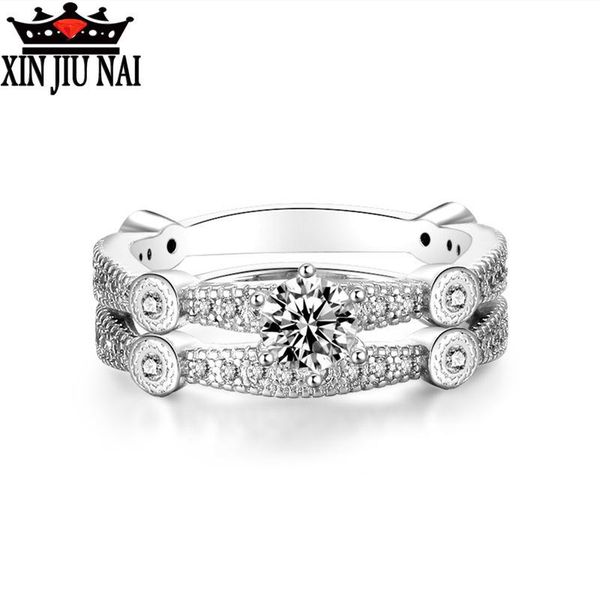 cluster rings 2 pcs wedding set for women 925 sterling silver zircon fine jewelry unique bague femme banquet accessories, Golden;silver
cluster rings 2 pcs wedding set for women 925 sterling silver zircon fine jewelry unique bague femme banquet accessories, Golden;silver