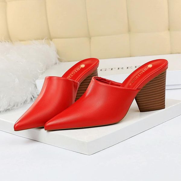 slippers summer women pointed toe mules design sandals square sole slides high heel .5cm shoes woman size 40, Black
slippers summer women pointed toe mules design sandals square sole slides high heel .5cm shoes woman size 40, Black