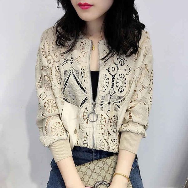 women's jackets 2021 autumn and winter hollow lace cardigan all-match blouse coat loose long-sleeved sunscreen shirt, Black;brown
women's jackets 2021 autumn and winter hollow lace cardigan all-match blouse coat loose long-sleeved sunscreen shirt, Black;brown
