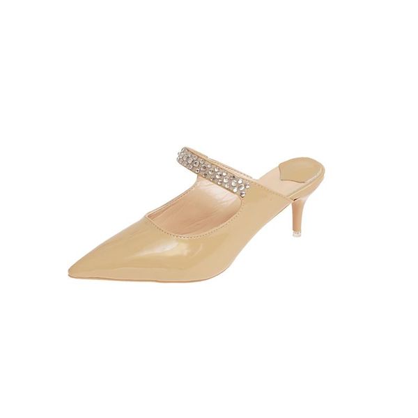slippers autumn women's mules low heels pumps pointed toe crystal platform shallow slip on ladies patent leather female shoes, Black
slippers autumn women's mules low heels pumps pointed toe crystal platform shallow slip on ladies patent leather female shoes, Black