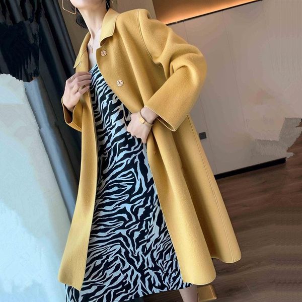 women's wool & blends women 2021 autumn winter long coats jacket female coat fashion chic warm overcoats casual solid cashmere outerwea, Black
women's wool & blends women 2021 autumn winter long coats jacket female coat fashion chic warm overcoats casual solid cashmere outerwea, Black