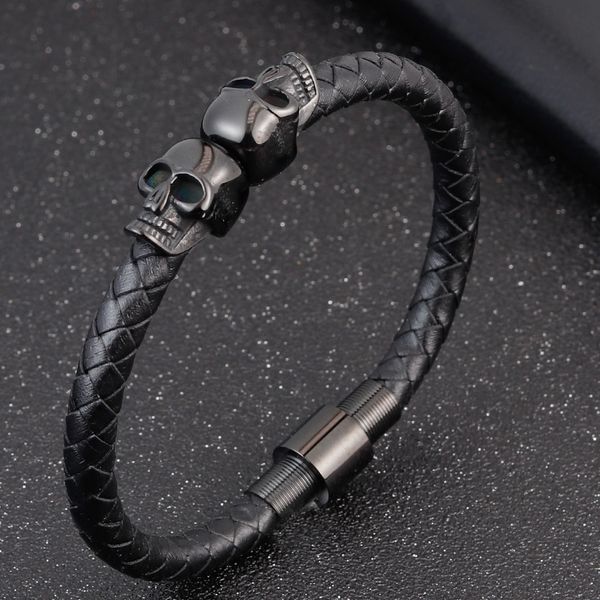 hyperbole men jewelry black braided leather bracelets stainless steel leahter cool skull bracelet, Golden;silver
hyperbole men jewelry black braided leather bracelets stainless steel leahter cool skull bracelet, Golden;silver