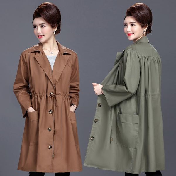 women's trench coats 2021 spring thin slim windbreakers women solid mother long overcoat female casual outwear large size loose coat 5x, Tan;black
women's trench coats 2021 spring thin slim windbreakers women solid mother long overcoat female casual outwear large size loose coat 5x, Tan;black