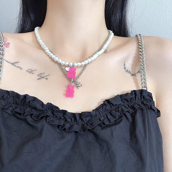 chains ghidbk colorful transparent acrylic resin bear pearl double layer clavicle necklaces for women girls party jewelry, Silver
chains ghidbk colorful transparent acrylic resin bear pearl double layer clavicle necklaces for women girls party jewelry, Silver