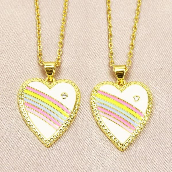 pendant necklaces 5pcs enamel heart necklace rainbow jewelry accessories gift 51830, Silver
pendant necklaces 5pcs enamel heart necklace rainbow jewelry accessories gift 51830, Silver