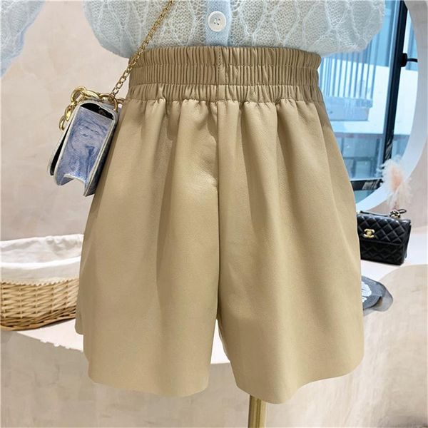women's shorts niche design clothing 2021 autumn pu leather pants elastic high waist wide leg all-match, White;black
women's shorts niche design clothing 2021 autumn pu leather pants elastic high waist wide leg all-match, White;black