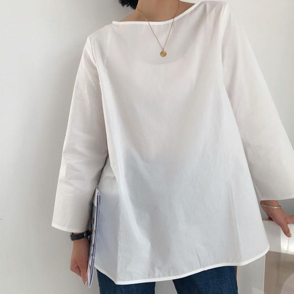 back single-breasted womens loose shirt asymmetry lady three quarter sleeve cotton simple white blouse top
back single-breasted womens loose shirt asymmetry lady three quarter sleeve cotton simple white blouse top