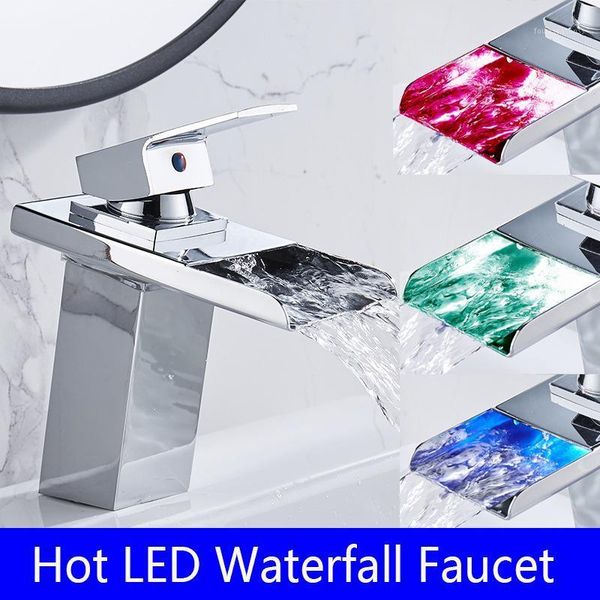 bathroom led basin faucets waterfall brass faucet mixer tap sink grifo luminous black silver1
bathroom led basin faucets waterfall brass faucet mixer tap sink grifo luminous black silver1