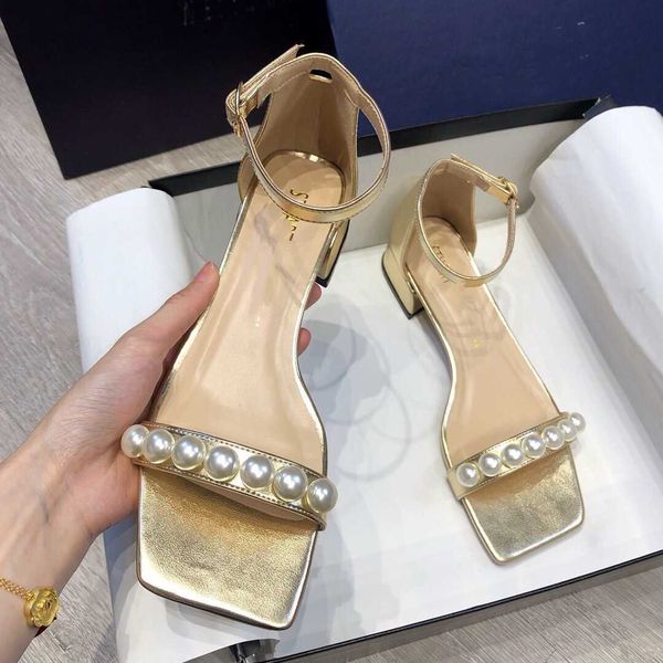 2021s w high version pearl one line with thick women's summer open toe middle heel white roman sandals, Black
2021s w high version pearl one line with thick women's summer open toe middle heel white roman sandals, Black