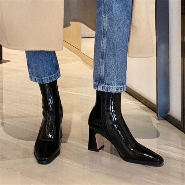 boots pxelena fashion stretch patent leather ankle women 2021 autumn winter strange high heels short lady shoes dress date, Black
boots pxelena fashion stretch patent leather ankle women 2021 autumn winter strange high heels short lady shoes dress date, Black
