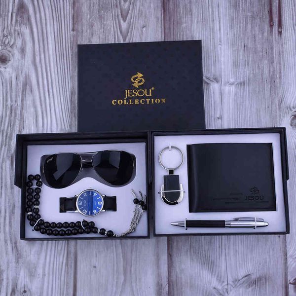 watches 6pcs/ set men's creative combination of quartz watch sunglasses rosary keychain pen wrist valentine's day present gift, Slivery;brown
watches 6pcs/ set men's creative combination of quartz watch sunglasses rosary keychain pen wrist valentine's day present gift, Slivery;brown