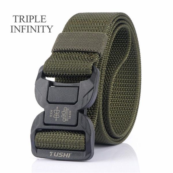 waist support triple infinity tactical belt quick release magnetic buckle male jeans thick comfortable nylon men sports accessories, Black;gray
waist support triple infinity tactical belt quick release magnetic buckle male jeans thick comfortable nylon men sports accessories, Black;gray