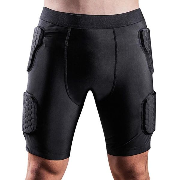 anti-collision men soccer football basketball padded protection shorts, White;black 
anti-collision men soccer football basketball padded protection shorts, White;black