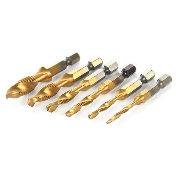 hand tools 6pcs m3-m10 metric thread practical hss drill and tap bits set 1/4" hex shank
hand tools 6pcs m3-m10 metric thread practical hss drill and tap bits set 1/4" hex shank