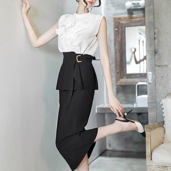 new arrival fashion slim for women summer elegant office lady trend pencil skirt and sleeveless white 3 pieces sets 0ro5, Black
new arrival fashion slim for women summer elegant office lady trend pencil skirt and sleeveless white 3 pieces sets 0ro5, Black
