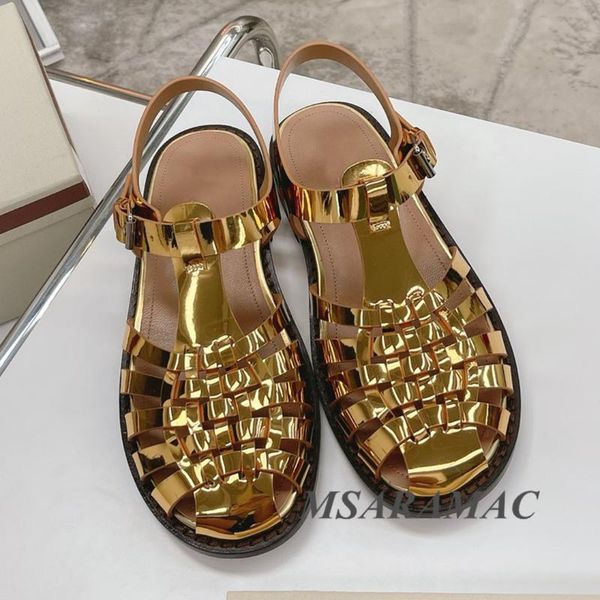 sandals ins summer metallic hollow woven flat roman leather round toe women's beach high quality, Black
sandals ins summer metallic hollow woven flat roman leather round toe women's beach high quality, Black