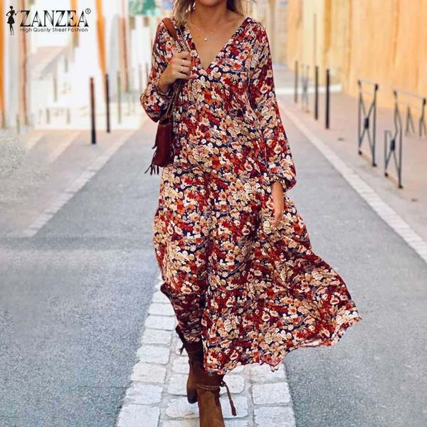 vintage floral maxi dress women's autumn sundress 2021 zanzea casual long sleeve printed vestidos female baggy robe plus size x0521, Black;gray
vintage floral maxi dress women's autumn sundress 2021 zanzea casual long sleeve printed vestidos female baggy robe plus size x0521, Black;gray