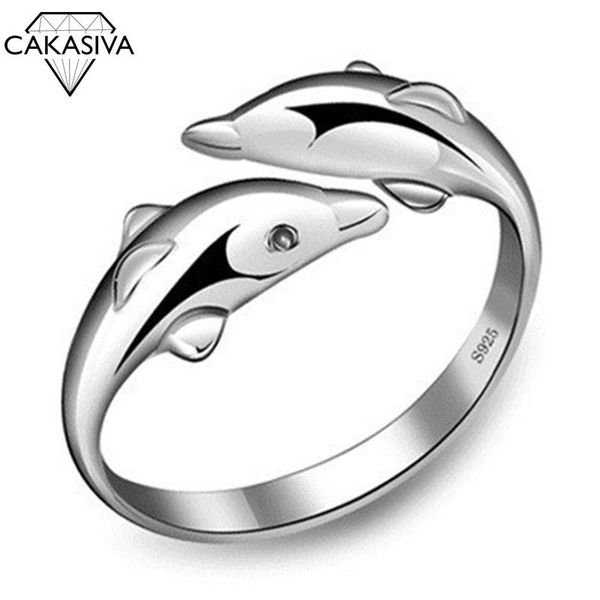 cluster rings double dolphin love open ring women's 925 silver jewelry, Golden;silver
cluster rings double dolphin love open ring women's 925 silver jewelry, Golden;silver