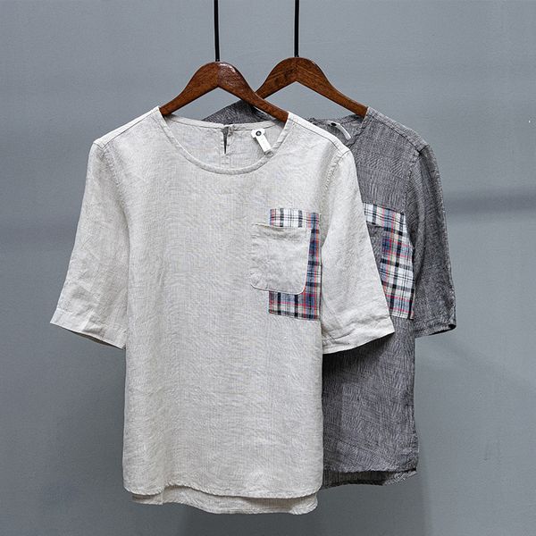 new 2021 vero novo design de manga curta marca linho camisa masculina casual em torno do pescoo camiseta para homens slido confortvel t pbtg, White
new 2021 vero novo design de manga curta marca linho camisa masculina casual em torno do pescoo camiseta para homens slido confortvel t pbtg, White