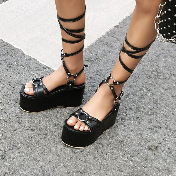 dress shoes us4-12 womens open toe belt buckle platform wedge high heel cross straps gladiator sandals summer gothic 3colors plus size, Black
dress shoes us4-12 womens open toe belt buckle platform wedge high heel cross straps gladiator sandals summer gothic 3colors plus size, Black