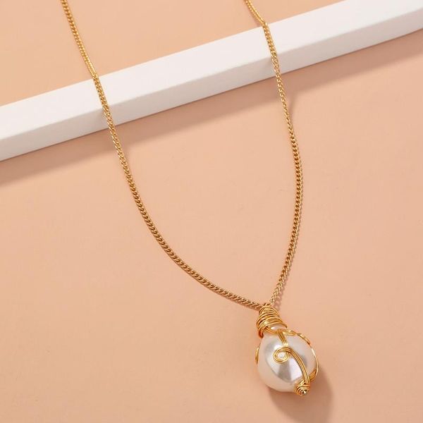 chains natural baroque pearl pendant women's golden romantic party wedding wrapped luxury girl necklace jewelry, Silver
chains natural baroque pearl pendant women's golden romantic party wedding wrapped luxury girl necklace jewelry, Silver