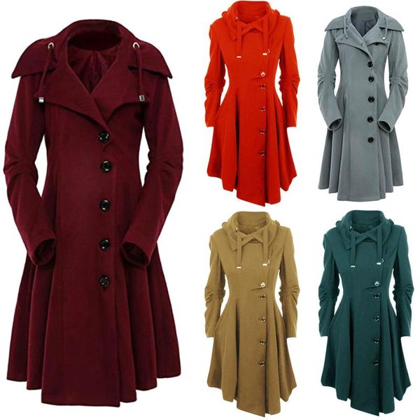 women's wool & blends women irregular lapel button warm overcoat 2021 autumn slim double-breasted woolen coat trench elegant lace-up pl, Black
women's wool & blends women irregular lapel button warm overcoat 2021 autumn slim double-breasted woolen coat trench elegant lace-up pl, Black