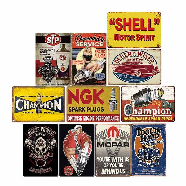 spark plugs retro metal tin signs vintage wall plaque garage poster bar pub decorative plates home decor 20*30 cm
spark plugs retro metal tin signs vintage wall plaque garage poster bar pub decorative plates home decor 20*30 cm