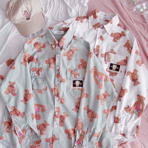 girl autumn small fresh cute childlike soft sister teddy bear print all-match student shirt japanese long sleeve blouse women's blouses, White
girl autumn small fresh cute childlike soft sister teddy bear print all-match student shirt japanese long sleeve blouse women's blouses, White