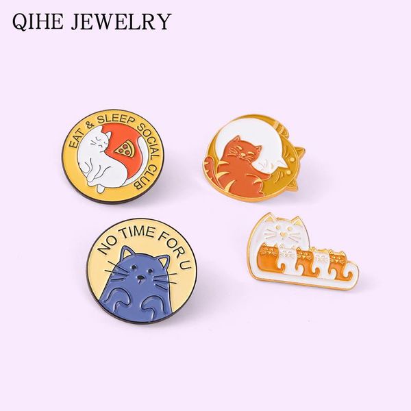 pins, brooches sleep social club enamel pins badge cartoon kitty cat for women cute round lapel pin bag clothes jewelry gift wholesale, Gray
pins, brooches sleep social club enamel pins badge cartoon kitty cat for women cute round lapel pin bag clothes jewelry gift wholesale, Gray