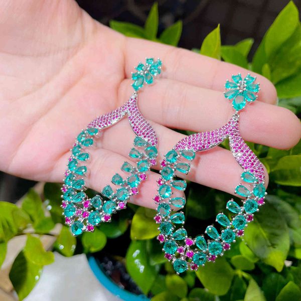 cwwzircon charming rose red green cubic zirconia crystal flower long big luxury women wedding engagement earrings jewelery cz918, Bronze;silver
cwwzircon charming rose red green cubic zirconia crystal flower long big luxury women wedding engagement earrings jewelery cz918, Bronze;silver