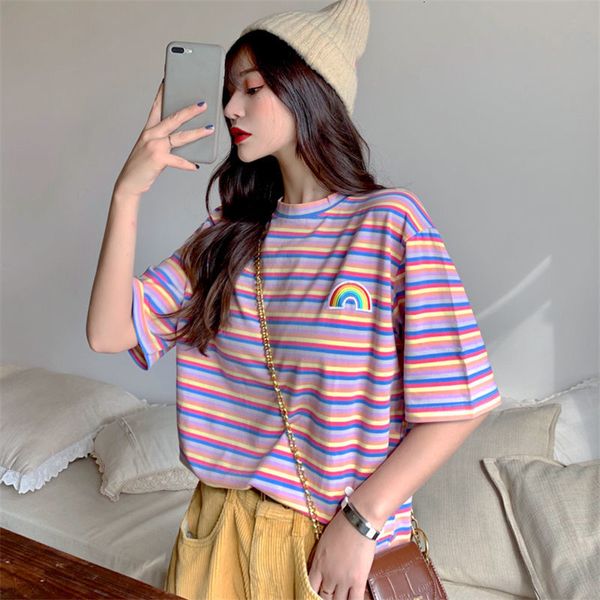 summer 2021 new school ulzzang korean shirt sweet raiow striped style preppy loose sleeve short t-shirt gxjq, White
summer 2021 new school ulzzang korean shirt sweet raiow striped style preppy loose sleeve short t-shirt gxjq, White