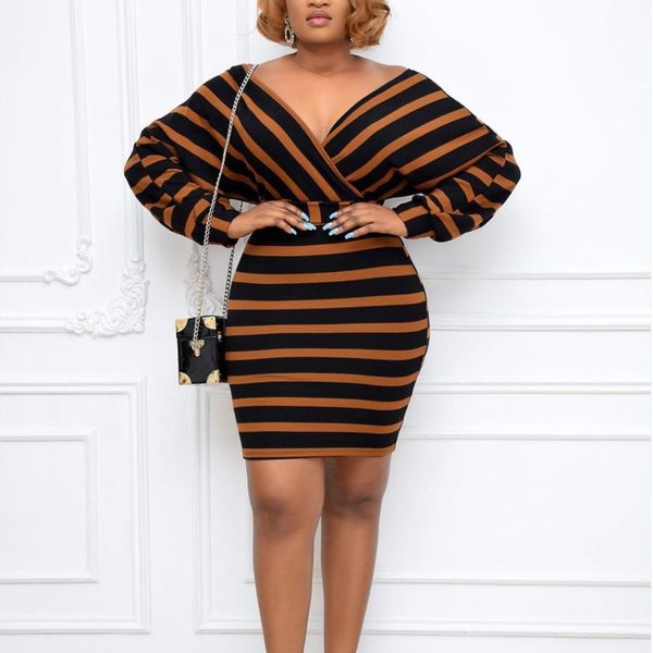 2021 new women striped bodycon v neck long sleeve ny package hip office ladies work wear modest female african fashion vestidos myi1, Black;gray
2021 new women striped bodycon v neck long sleeve ny package hip office ladies work wear modest female african fashion vestidos myi1, Black;gray