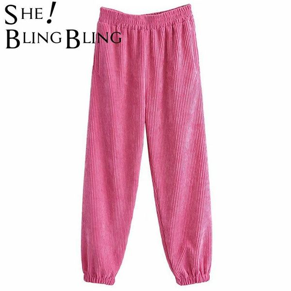 women's pants & capris sheblingbling za woman 2021 pink loose corduroy harem pant autumn elastic high waist pocket casual joggers femal, Black;white
women's pants & capris sheblingbling za woman 2021 pink loose corduroy harem pant autumn elastic high waist pocket casual joggers femal, Black;white