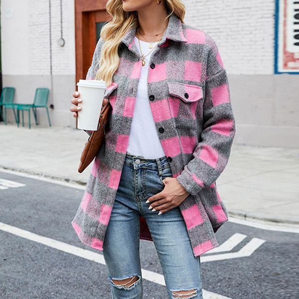 women's jackets plaid print autumn shirt coat fashion single-breasted lapel cardigan elegant long sleeve casual outwear, Black;brown
women's jackets plaid print autumn shirt coat fashion single-breasted lapel cardigan elegant long sleeve casual outwear, Black;brown