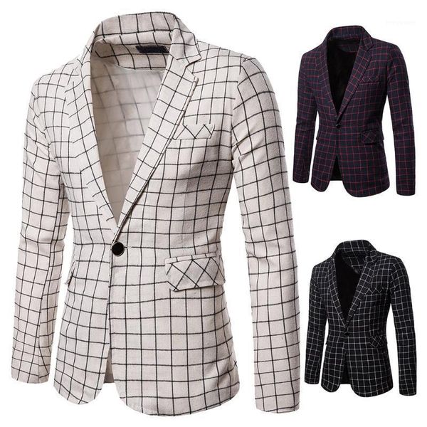 men's suits & blazers 2021 men plaid blazer fashion stylish male suit jacket casual business single button for regular abrigo hombre, White;black
men's suits & blazers 2021 men plaid blazer fashion stylish male suit jacket casual business single button for regular abrigo hombre, White;black