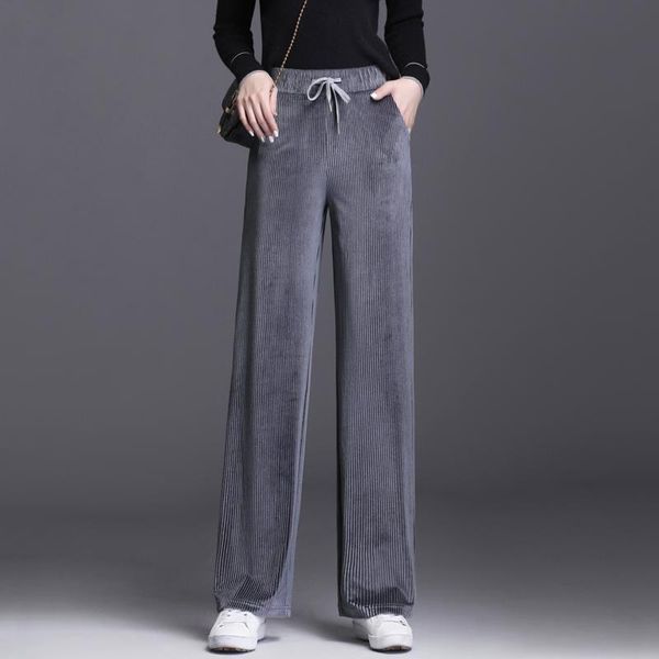 women's pants & capris autumn wide leg women black gray high waist trousers corduroy loose casual elegant womens korean style chic dail, Black;white
women's pants & capris autumn wide leg women black gray high waist trousers corduroy loose casual elegant womens korean style chic dail, Black;white