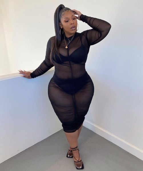 casual dresses transparent black mesh see through dress women plus size night club long sleeve beach cover up, Black;gray
casual dresses transparent black mesh see through dress women plus size night club long sleeve beach cover up, Black;gray