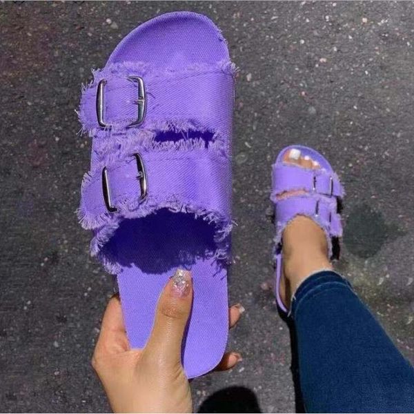 slippers women's shoes 2021 summer women casual solid candy color silver buckle belt outdoor wild beach flat slides, Black
slippers women's shoes 2021 summer women casual solid candy color silver buckle belt outdoor wild beach flat slides, Black