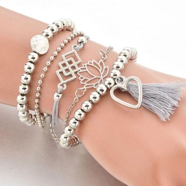 bangle 5pcs women bracelets heart shape round beads jewelry all match tassels flower exquisite lotus, Black
bangle 5pcs women bracelets heart shape round beads jewelry all match tassels flower exquisite lotus, Black