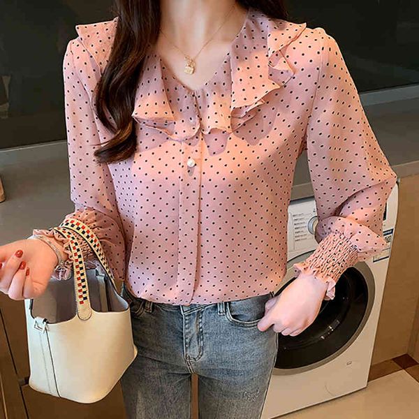 women's blouses & shirts female frilly polka dot blouse, long chiffon sleeve, female shirt, for spring and fall, opzf, White
women's blouses & shirts female frilly polka dot blouse, long chiffon sleeve, female shirt, for spring and fall, opzf, White