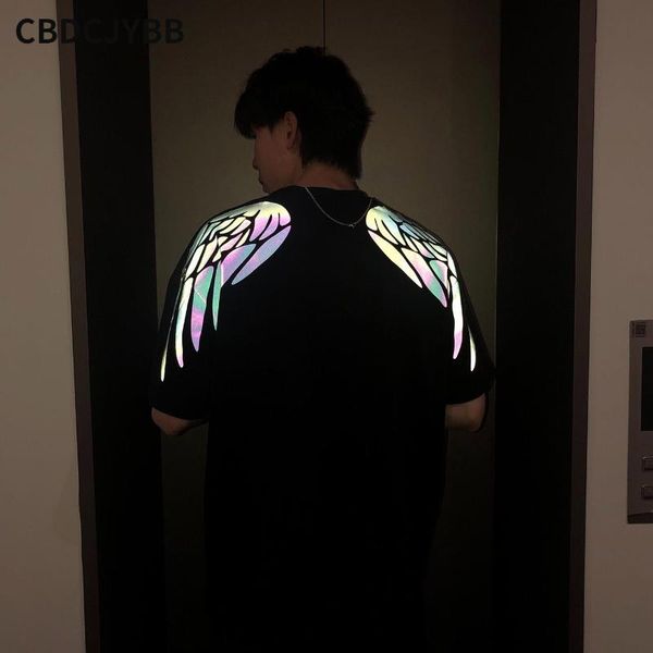 women's t-shirt large size dark summer colorful wing moon reflective ins tide loose men women couples brand short-sleeved shirt, White
women's t-shirt large size dark summer colorful wing moon reflective ins tide loose men women couples brand short-sleeved shirt, White