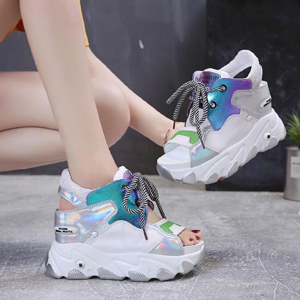 mixed colors patchwork hollow shallow wedge platform beach women shoes designer lace-up laser sandals heightening shoes 9.5cm, Black
mixed colors patchwork hollow shallow wedge platform beach women shoes designer lace-up laser sandals heightening shoes 9.5cm, Black
