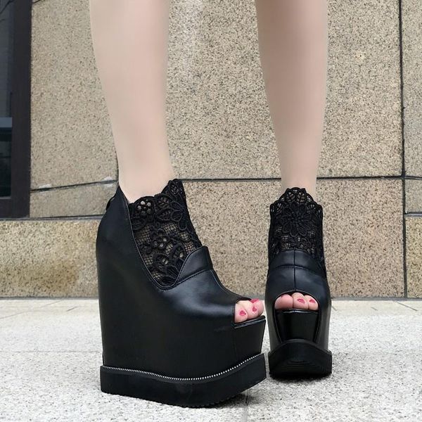 sandals 15cm high-heeled shoes wedge waterproof platform thick-soled hollow roman slimming sponge cake increased fish mouth, Black
sandals 15cm high-heeled shoes wedge waterproof platform thick-soled hollow roman slimming sponge cake increased fish mouth, Black
