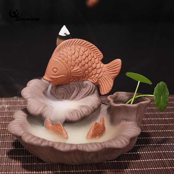 fragrance lamps purple sand smoke backflow tower incense burner carp jump to longmen home decoration
fragrance lamps purple sand smoke backflow tower incense burner carp jump to longmen home decoration