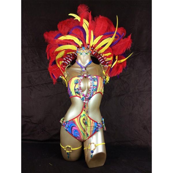 stage wear selling customized samba rio carnival costume with mulit-colors feather head piece(one piece costume), Black;red
stage wear selling customized samba rio carnival costume with mulit-colors feather head piece(one piece costume), Black;red