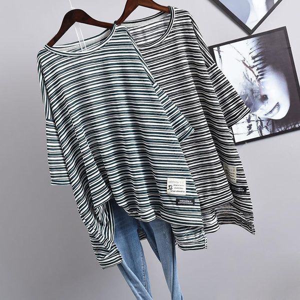 2021 summer new korean women simple mesh striped short-sleeved t-shirt oversize loose thin half-sleeved women ing, White
2021 summer new korean women simple mesh striped short-sleeved t-shirt oversize loose thin half-sleeved women ing, White
